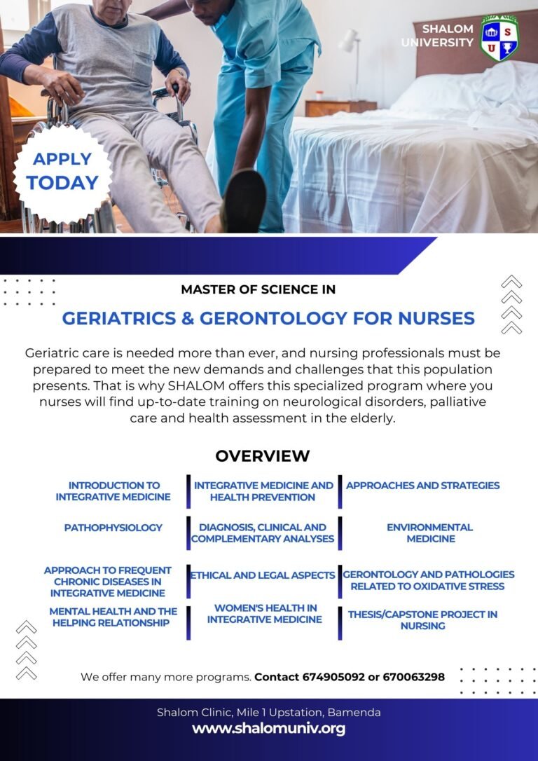 Shalom University Master of Science (MSc) in Geriatrics & Gerontology for Nurses