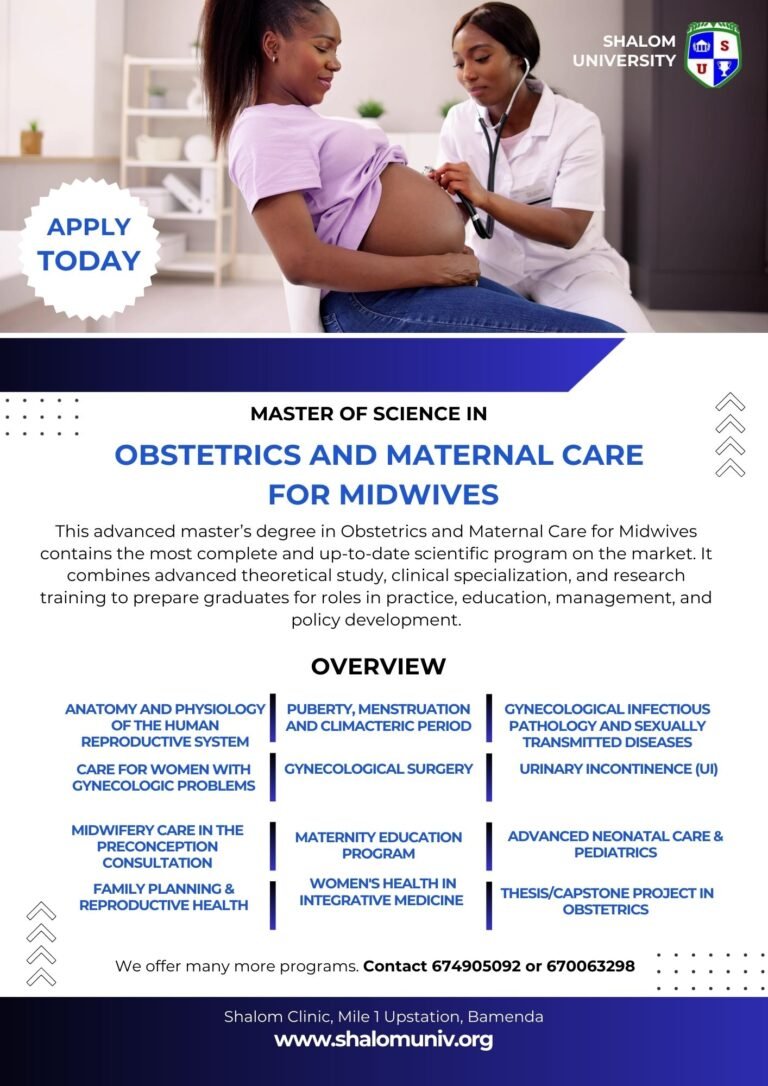 Shalom University Master of Science (MSc) in Obstetrics And Maternal Care Midwives