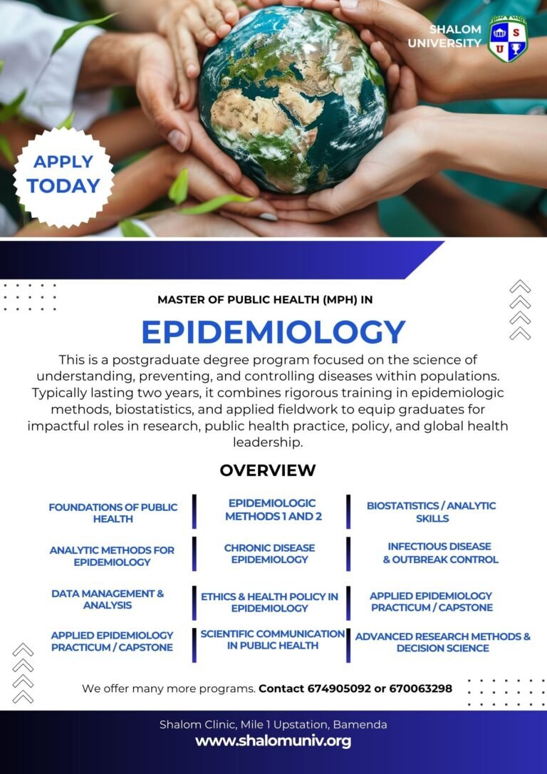 Master of Public Health (MPH) in Epidemiology at Shalom University