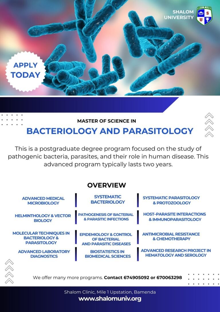 Master of Science (MSc) in Bacteriology and Parasitology