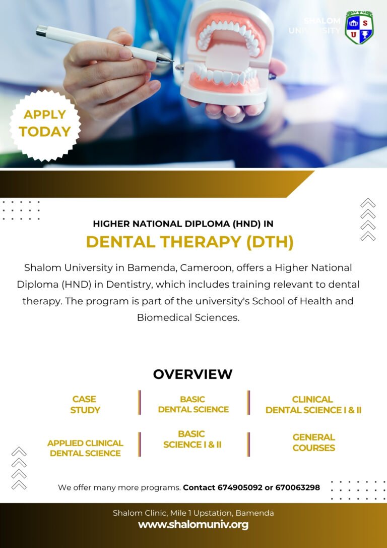 Shalom University: HND in Dental Therapy