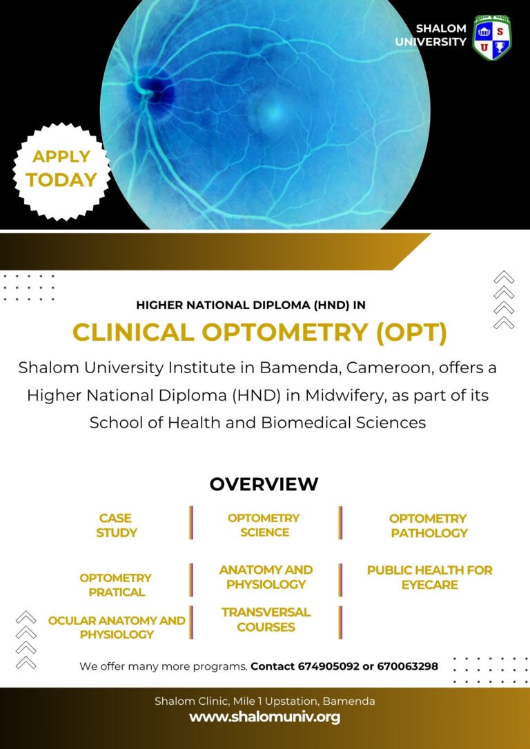 Shalom University: HND in Optician/Clinical Optometry